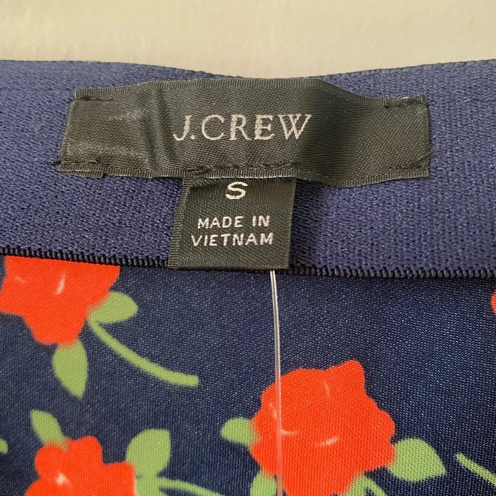 NWT J. Crew Gwyneth Slip Skirt Poppy Fields Floral Blue Orange Size Small